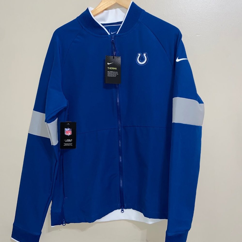 NIKE INDIANAPOLIS COLTS THERMA ON-FIELD SIDELINE FULL ZIP JACKET M AO4358-431